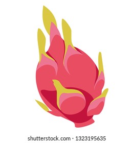 dragon fruit flat simple illustration. Kitchen cooking - vegetables and fruits series.