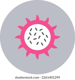 Dragon Fruit Flat Vector Icon Design