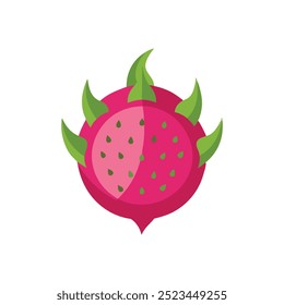 
Dragon fruit flat vector illustration on white background.