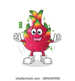 caracter de batería completa de fruta de dragón. vector de mascota de dibujos animados