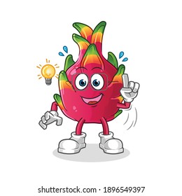 dragon fruit got an idea illustration. character vector