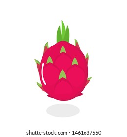 Dragon fruit, healthy fruit vector illustration isolated on white background.