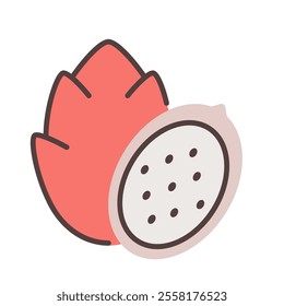 Dragon Fruit icon elements Fruit isolate illustration vector Editable