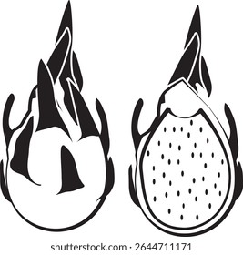 icono de la fruta del dragón, fruta exótica de la fruta del dragón .