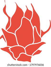 Drachenfruchtsymbol Flaches Farbdesign. Vektorgrafik.