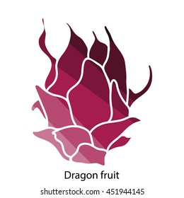 Dragon fruit icon. Flat color design. Vector illustration.
