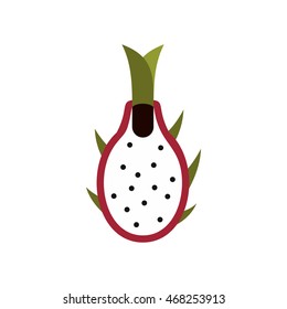 Dragon fruit icon in flat style isolated on white background. Plant symbol