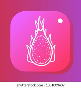 Símbolo del símbolo del icono de la fruta Dragon, vector del signo en la aplicación móvil roja