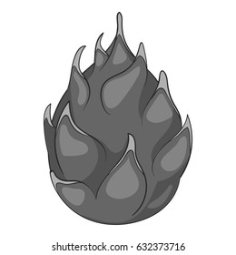 Dragon fruit icon in monochrome style isolated on white background vector illustration
