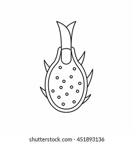 Dragon fruit icon in outline style isolated vector illustration