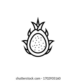 dragon fruit icon outline vector illustration. isolated on white background