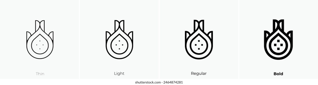 dragon fruit icon. Thin, Light Regular And Bold style design isolated on white background