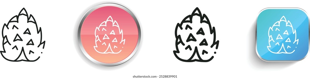 dragon fruit icon. Thin Linear, Regular and Button Style Design Isolated On White Background