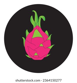 Dragon fruit icon vector illustration design template