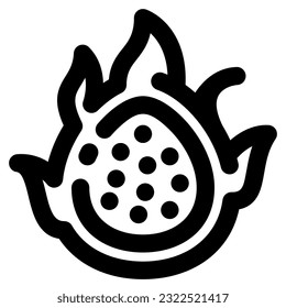 Dragon fruit icon vector lineal black outline dragon fruit illustration fruits vector icon dragon fruit for app food icon for healthy and vegetarian food for kids icon vector dragon fruit