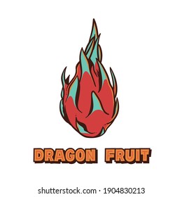 Dibujo de vectores de iluminación de frutas de dragón