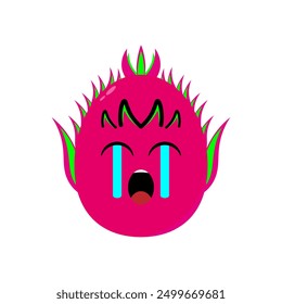 Vector de ilustración de fruta de dragón. Ilustración aislada en fondos blancos