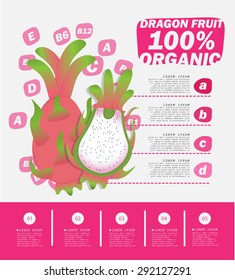 Dragon fruit , infographics. fruit vector illustration.