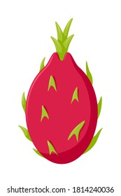 Frutos del dragón aislados en fondo blanco, diseño plano, ilustración del vector de fruto
