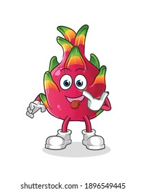 dragon fruit laugh and mock character. cartoon mascot vector