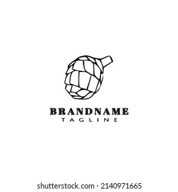 símbolo de diseño de dibujos animados logotipo de fruta de dragón icono de imagen vectorial único negro