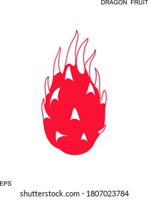 Dragon fruit logo. Isolated dragon fruit on white background