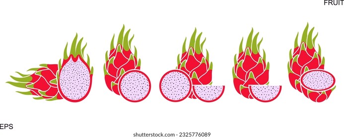 Dragon fruit logo. Isolated dragon fruit on white background