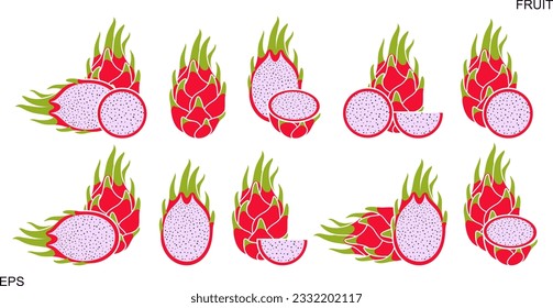 Dragon fruit logo. Isolated dragon fruit on white background