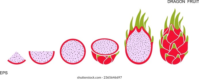 Logo de la fruta del dragón. Fruta de dragón aislada sobre fondo blanco