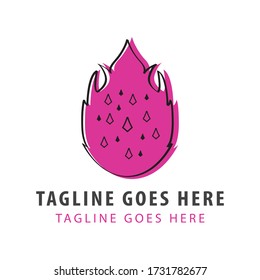 Dragon fruit logo vector design template. Dragon fruit symbol icon.