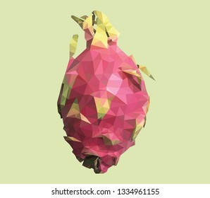Dragon fruit low polygonal vector