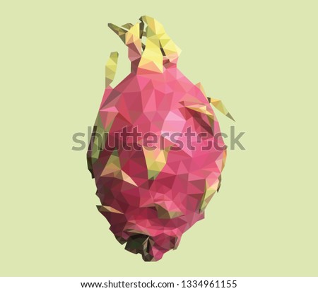 Dragon fruit low polygonal vector