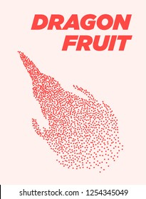 Dragon fruit modern halftone dot poster with bright colors