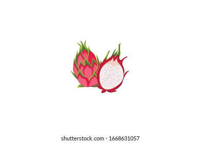 Dragon Fruit Object Vector Illustration