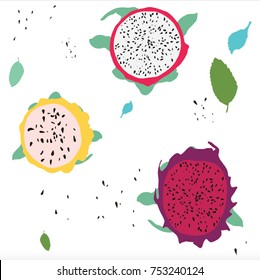 dragon fruit on white