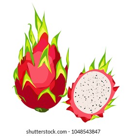 Dragon fruit on a white background.