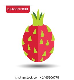 Dragon fruit on white background. Flat design style. vector illustration.