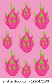 dragon fruit patern vector illustration