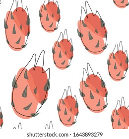 Dragon fruit pattern on white background vector illustration 