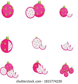 Dragon fruit  Pattern Vector Design