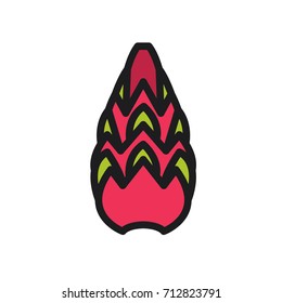 Dragon fruit. Pink pitahaya. Vector icon