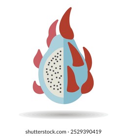 Ícone de vetor de fruta tropical Pitaya ou Pitahaya. Símbolo gráfico para site de alimentos e bebidas, design de aplicativos, aplicativos móveis e mídia impressa, logotipo, UI