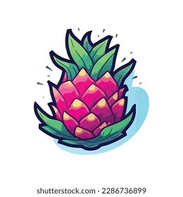 Dragon fruit. Pitaya, Pitahaya vector illustration