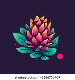 Drachenfrucht. Pitaya, Pitahaya, Vektorgrafik
