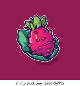 Dragon fruit. Pitaya, Pitahaya vector illustration