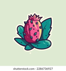 Fruta del dragón. Pitaya, ilustración vectorial de Pitahaya