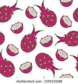 Dragon Fruit Seamless Pattern Art