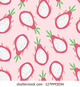 dragon fruit seamless pattern design