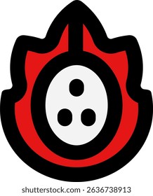 Dragon fruit Slice filled icon design style