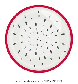 Dragon fruit slice icon isolated on white background. Vector illustration